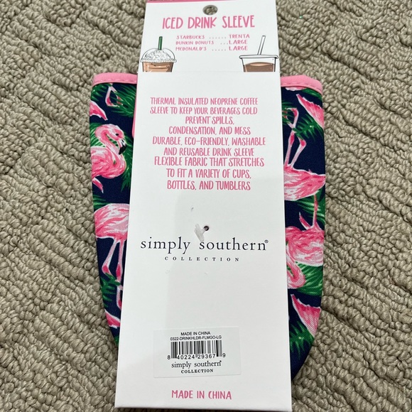 Simply Southern Iced Drink Sleeve Large Flamingo - Picture 3 of 3